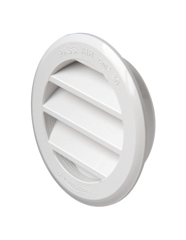 La Ventilazione T63RB Griglia di Ventilazione in Plastica Tonda da Incasso Bianco 80 mm