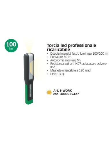 STAHLWILLE S-WORK TORCIA LED PROFESSIONALE RICARICABILE